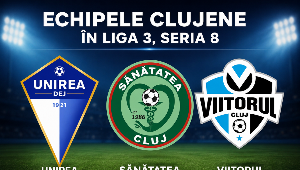 ChatGPT Image Aug 21, 2026, 11_58_56 AM Echipele clujene din Liga 3 și-au aflat programul. Unirea Dej, Sănătatea Cluj și Viitorul Cluj vor avea șase derby-uri.